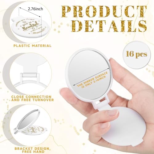 18 PCS Compact Round Glass Mirror for Women