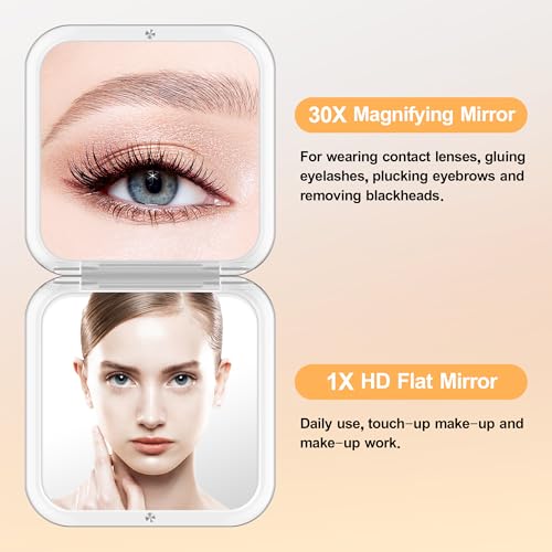 MIYADIVA 30X Magnifying Mirror with Precision Tweezers