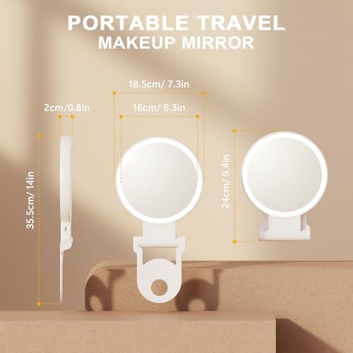 Double-Sided Makeup Mirror with 30X Magnification Adjrhble Handle