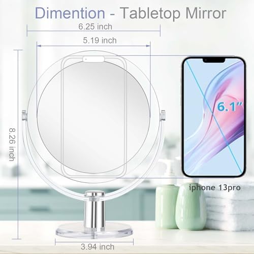 Double-Sided Magnifying Vanity Mirror with 1X15X Swivel Stand