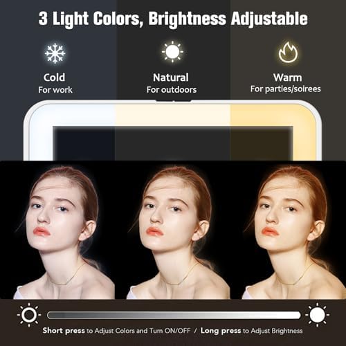 Fast-Billed WOHOMEAN Travel Makeup Mirror 72-LED 3 Light Settings