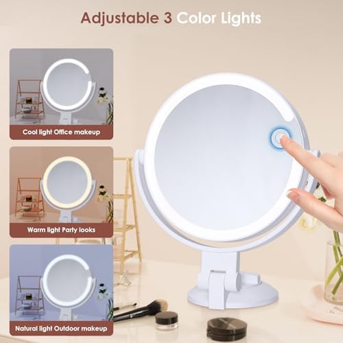 1X 10X Magnifying Shower Mirror with Lights