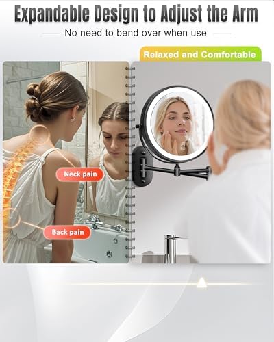 Wall-Mounted Lighted Magnifying Makeup Mirror