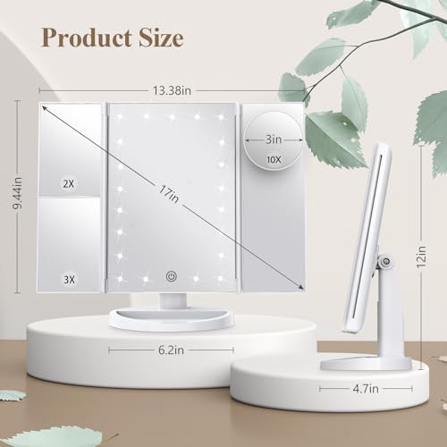 Portable HUONUL Makeup Mirror with Lights and Touch Control