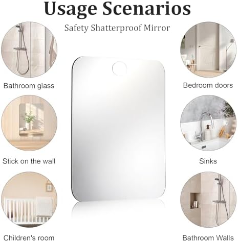 Anti-Fog Travel Shower Mirror - Unbreakable Large Stylish