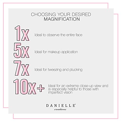 Love Your Look with Danielle Creations 675-Inch 7X Magnifying Vanity Mirror