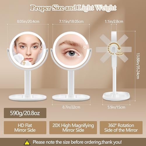 Makeover Beauty 1x20x Double-Sided Makeup Mirror