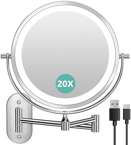 Auxmir 20X Wall-Mounted Makeup Mirror