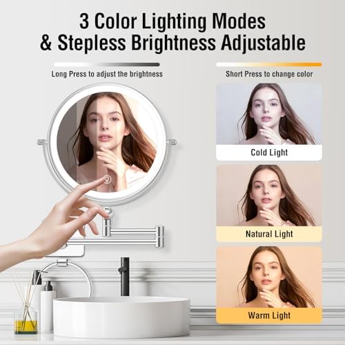 10x Magnifying Wall-Mounted Makeup Mirror
