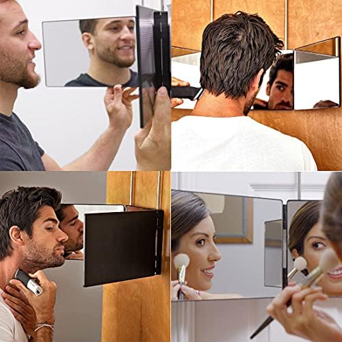 HIEEY 360 Trifold Mirror for Hair Cutting