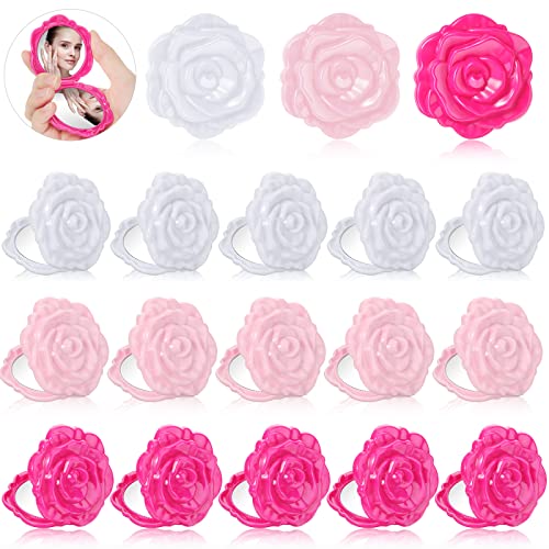 Exquisite 30-Piece Compact Pink Rose Mirrors Handheld Travel Gift