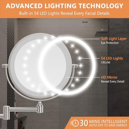 Auxmir 20X Wall-Mounted Makeup Mirror