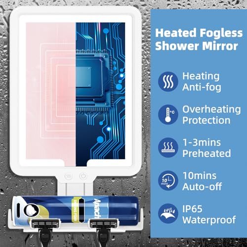 JJhxr Heated shower mirror for Shaving