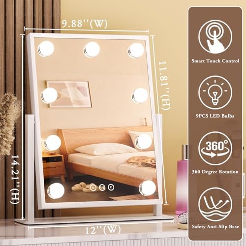 Stylish Vanity Mirror with 360-Degree Rotation and 3 Lighting Modes