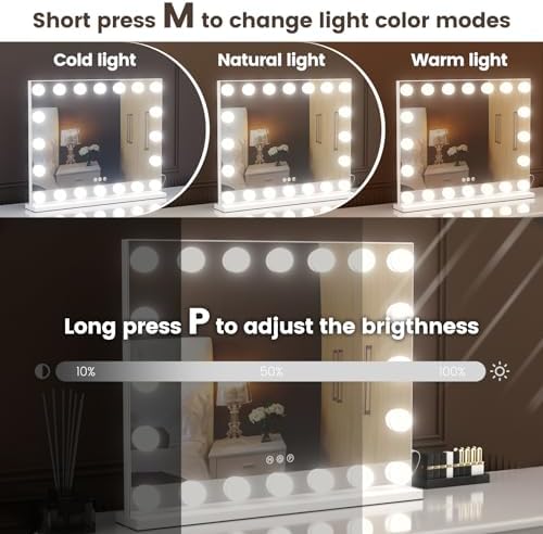 Stylish 23x18 Vanity Mirror with Lights for Makeup
