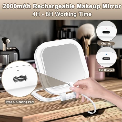 Wayleeos Travel Makeup Mirror with Lights