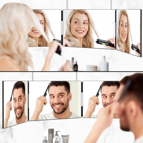 Adjustable 3-Way Hair and Makeup Mirror for MenWomen