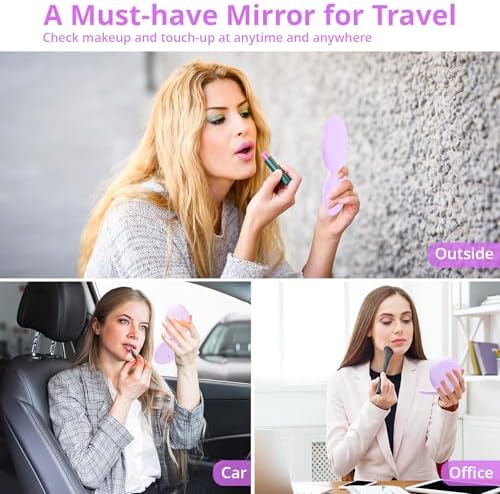 Fabuday Travel Compact Magnifying Makeup Mirror with Lights