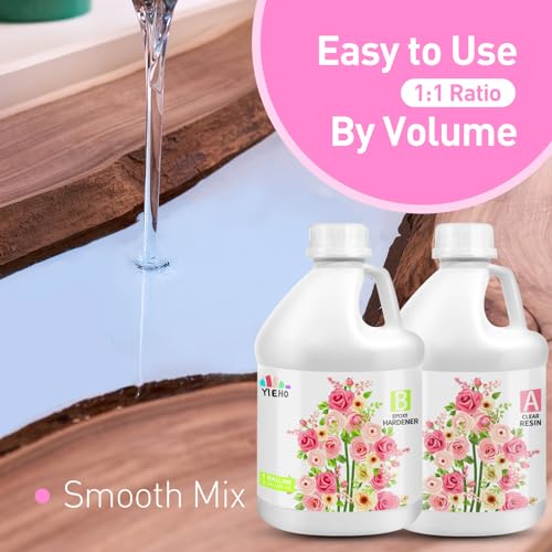 YIEHO 2 Gallon Crystal Clear Epoxy Resin for Art Crafts and DIY
