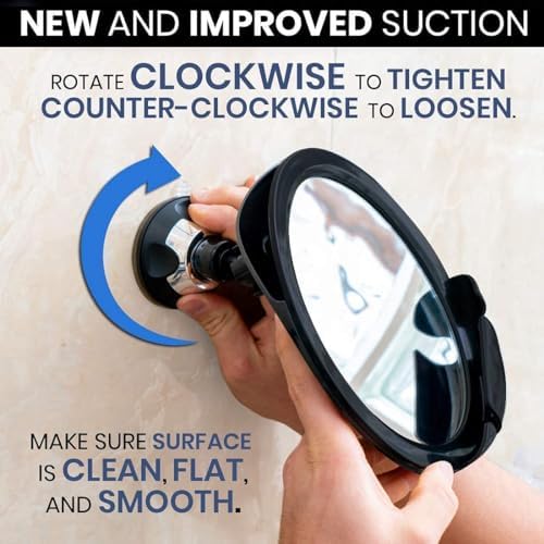 MIRRORVANA Dual Antifog Shower Mirror - 8 Round Black