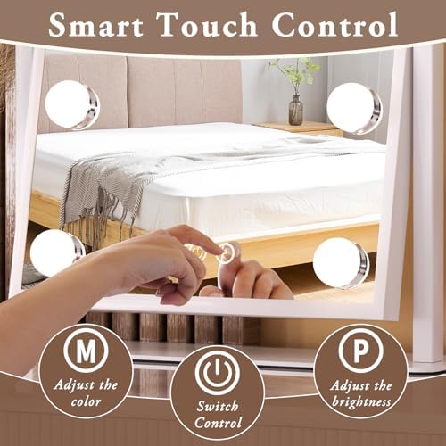 Stylish Vanity Mirror with 360-Degree Rotation and 3 Lighting Modes