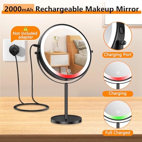 ALHAKIN 15X Magnifying Makeup Mirror 9 Lighted Premium Rotating