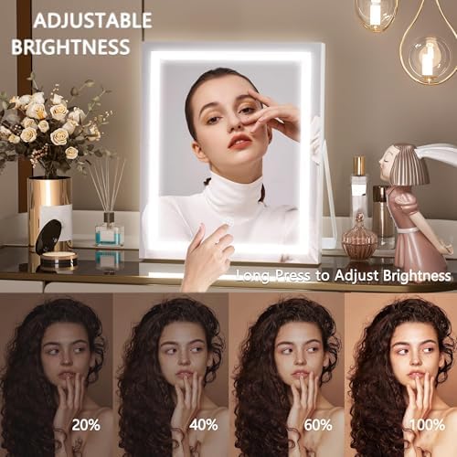 Dry Skin-Friendly Vanity Mirror with Smart Lighting Rotating Design