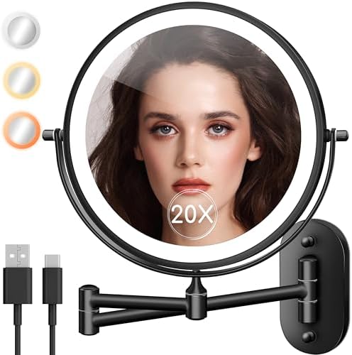 Wall-Mounted Lighted Magnifying Makeup Mirror