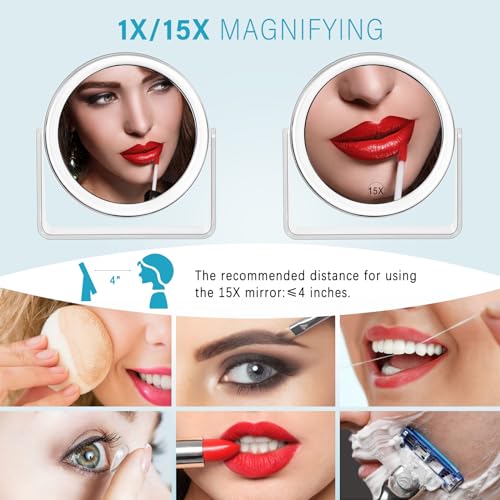 15X Vanity Mirror 360-Degree Rotationad