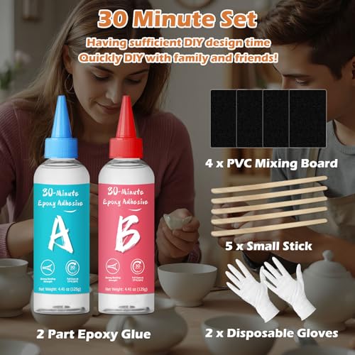 Fast-Setting Long-Lasting Epoxy Adhesive - 250ml 2-Part 30-Minute Cure