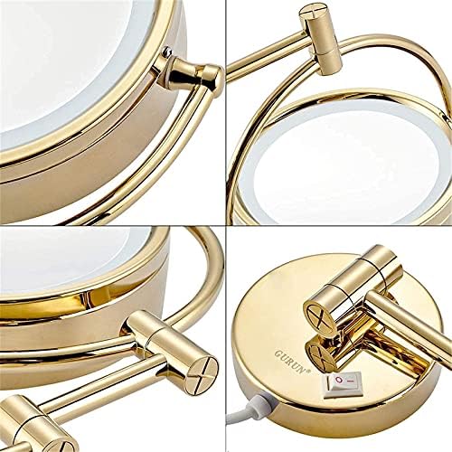 Polished 8-Inch Wall-Mounted Vanity Mirror with LED Light