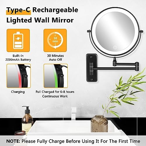 8-Inch Wall-Mounted Makeup Mirror Decluttr