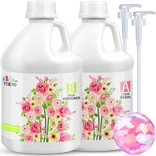 YIEHO 2 Gallon Crystal Clear Epoxy Resin for Art Crafts and DIY