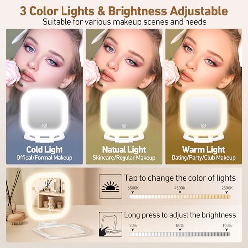 GOMIPURU Travel Mirror with Lights