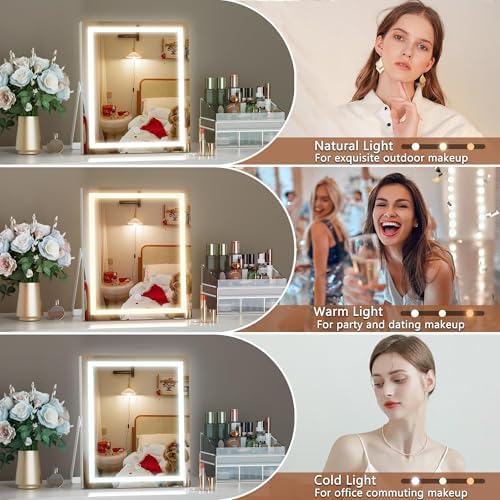 Dry Skin-Friendly Vanity Mirror with Smart Lighting Rotating Design