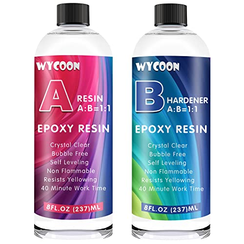 WYCOON Crystal Clear 16oz Epoxy Resin Kit Bubble-Free Professional Grade
