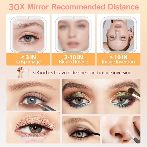 MIYADIVA 30X Magnifying Mirror with Precision Tweezers