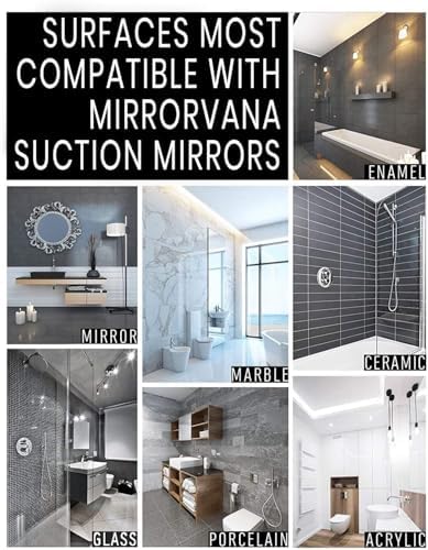 MIRRORVANA Dual Antifog Shower Mirror - 8 Round Black