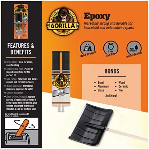 Gorilla 2-Part Epoxy Set 5-Minute Acting 9-Pack Clear Syringes