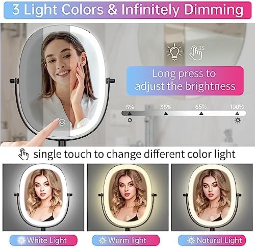 FUNTOUCH Rechargeable Wall-Mounted Makeup Mirror