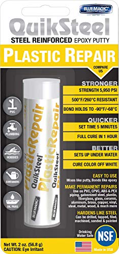 Blue Magic 16502TRI QuikSteel Plastic Repair Epoxy Putty - 2 oz