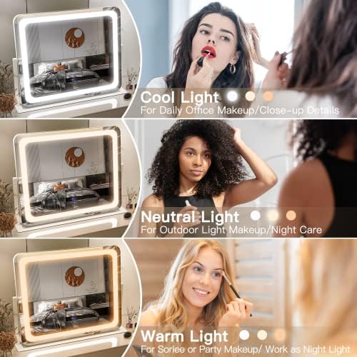 FENNIO 360 Vanity Mirror with 3 Bright Modes - 22x19