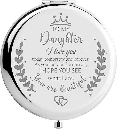 Soulpetals Elegant Compact Mirror Engraved for Daughters