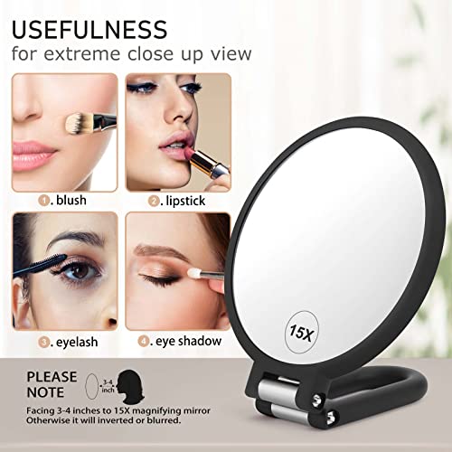 High Magnification Double Sided Mirror for Makeup and Travel