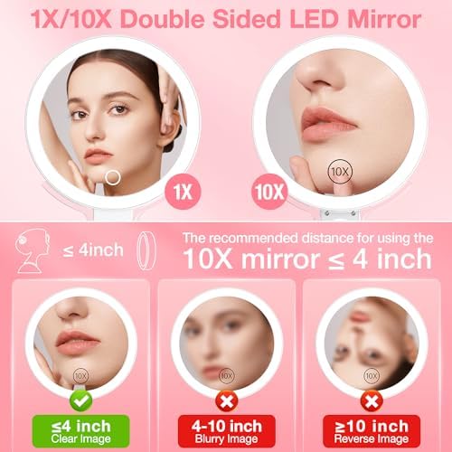 Stylish 3-in-1 Magnifying Mirror for Compact Travel Use