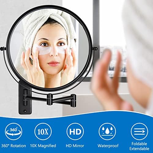 9 Wall Mounted Makeup Mirror with 10X Magnifier