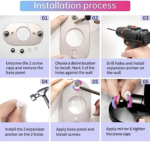 FUNTOUCH Rechargeable Wall-Mounted Makeup Mirror