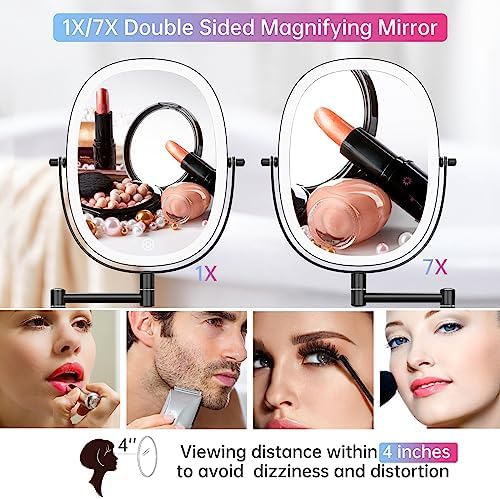 FUNTOUCH Rechargeable Wall-Mounted Makeup Mirror