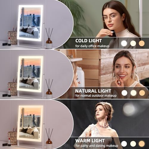 VANITII LED Vanity Mirror with 360-Rotation Smart Lighting