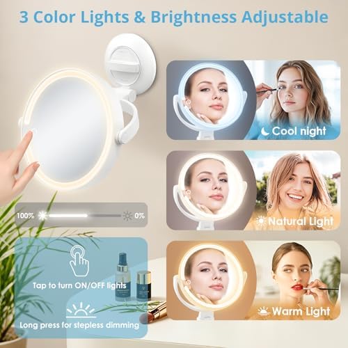 Fabuday 30x Magnifying Mirror with Lights Suction Cup